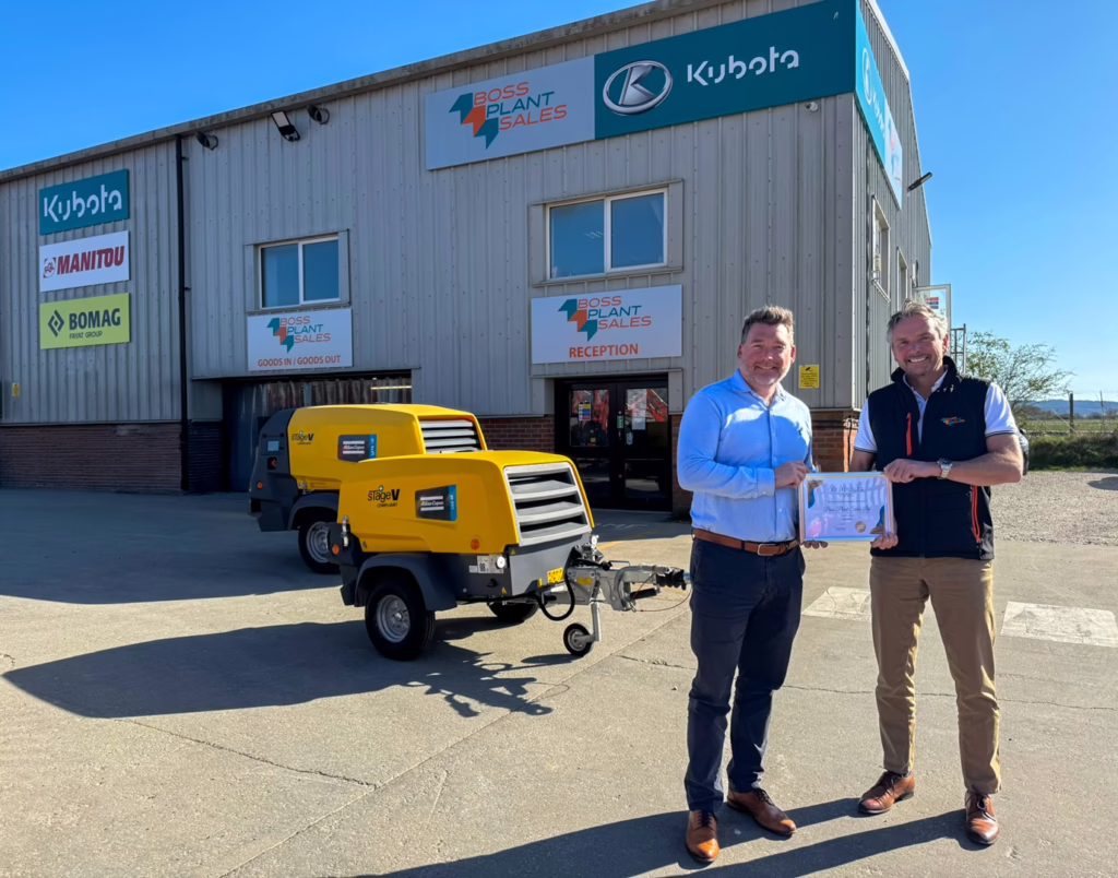 Boss Plant Sales Awarded Gold Dealer Status for Atlas Copco UK